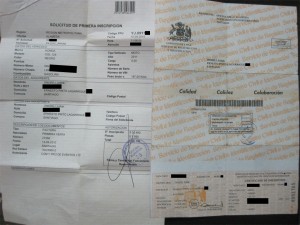 Certificado de Inscripción also known as Padrón (left temporary, right definite mailed in 2-3 weeks)