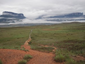 Roraima is the mountain on the right. At this point about 15km away I think. But last few km's are bit vertical as you can see :)