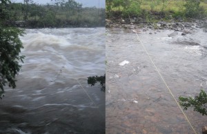 River Berfore and After - At night and next morning